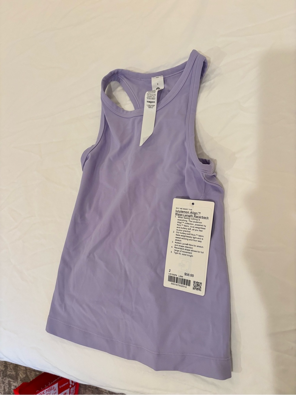 lululemon athletica Lavender Racerback Tank